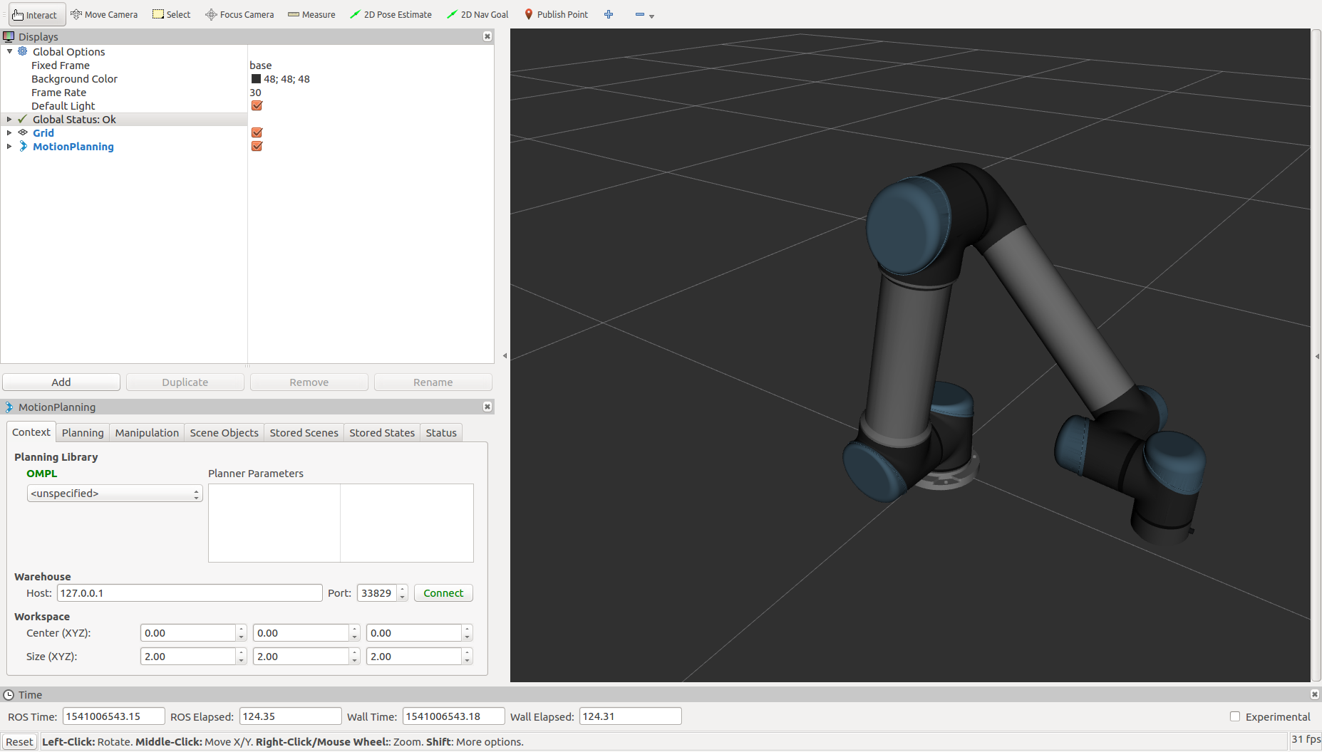 MoveIt! MotionPlanning Plugin Setup