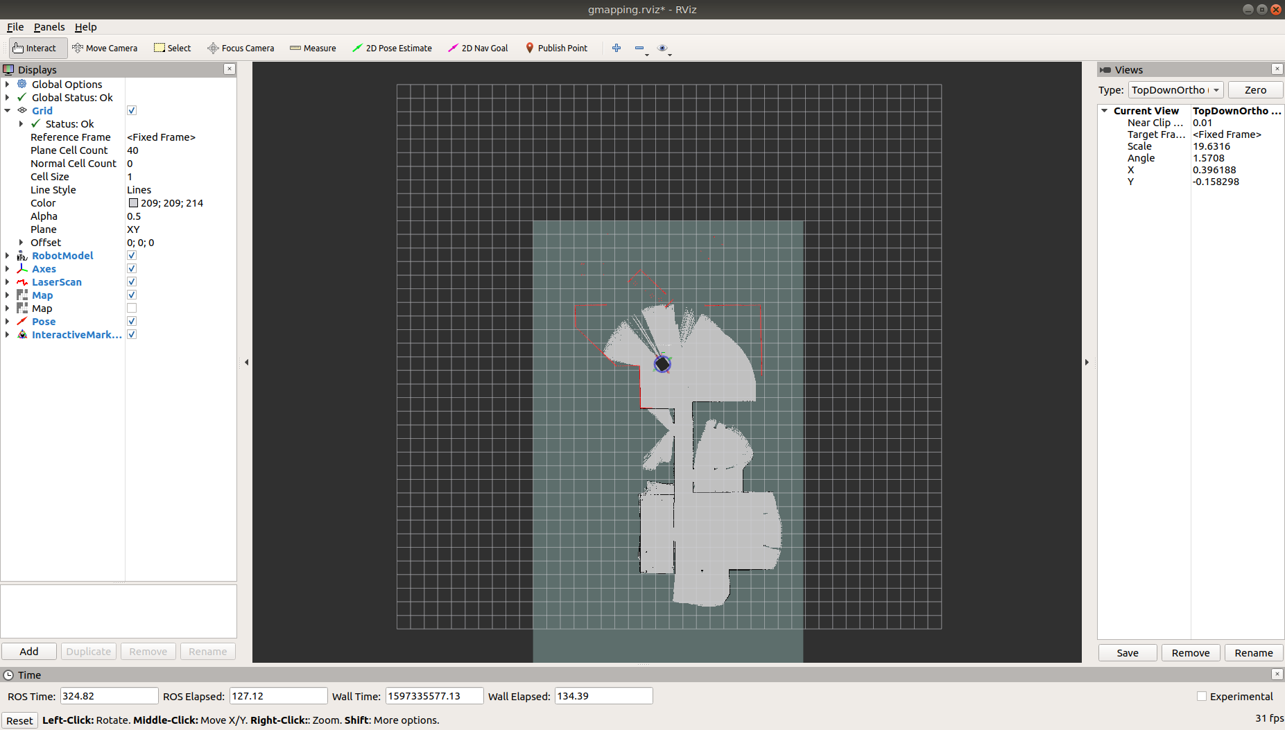 Ridgeback building a map of the office with gmapping